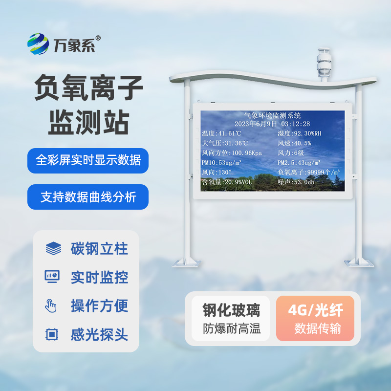 天然氧吧負(fù)氧離子監(jiān)測站全彩屏，增加公園景區(qū)游覽的趣味性